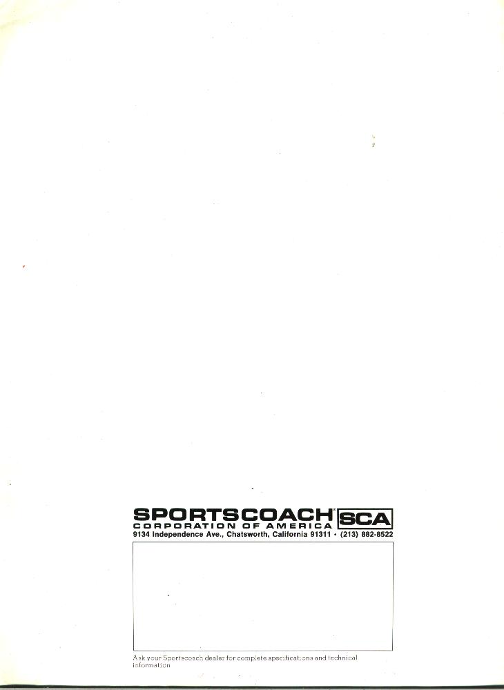 1973 Sportscoach Brochure w/Pocket - Page 18 of 18