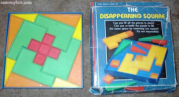 Disappearing Square Puzzle with five small squares