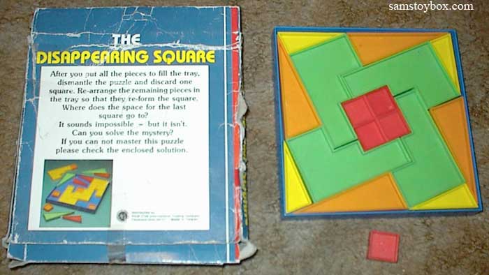 Disappearing Square Puzzle with four small squares
