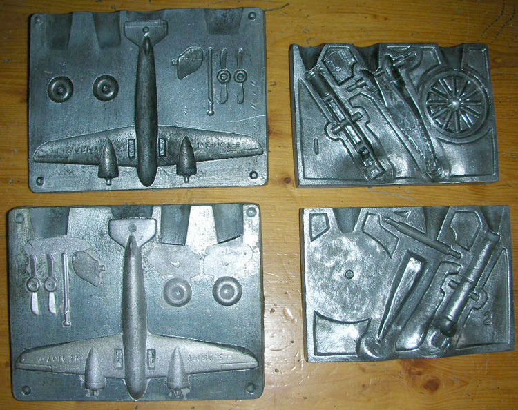 Lead Casting Set airplane and cannon molds