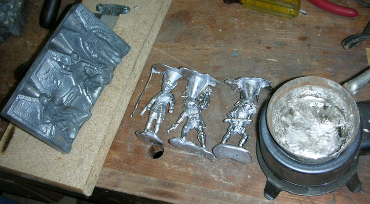 Lead Casting Set, early casting attempt