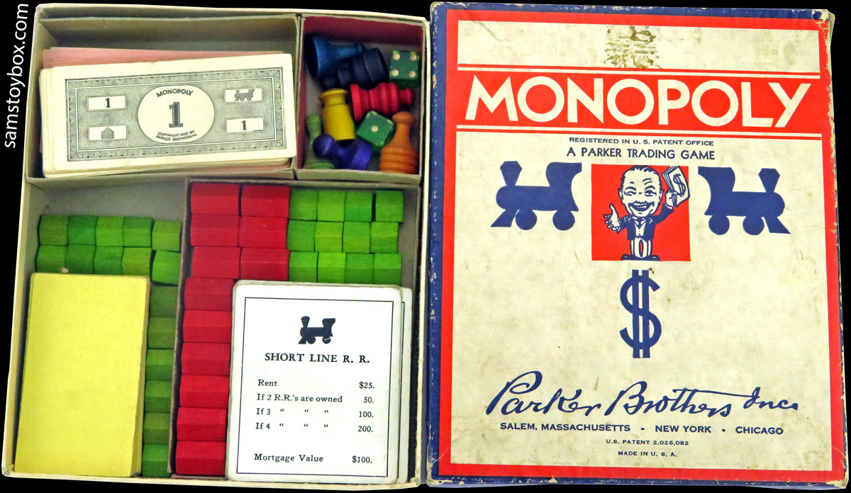 WWII era Monopoly Game w/Wooden Parts
