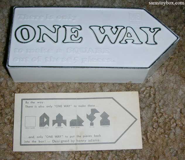 One Way Puzzle tray and instructions