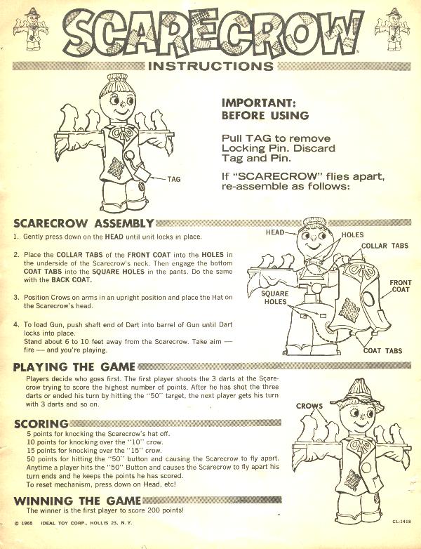 Scarecrow Target Game Instructions by Ideal