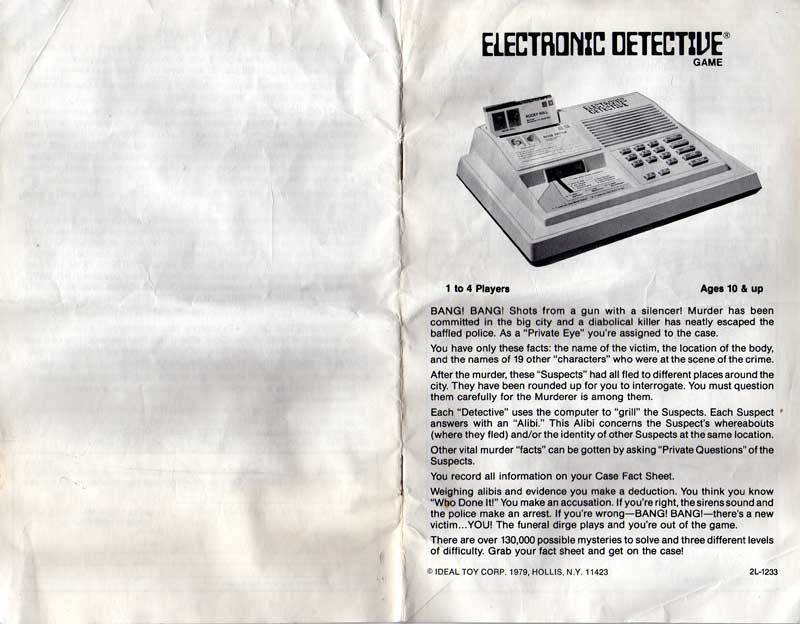 Electronic Detective Instructions - Page 1 of 11