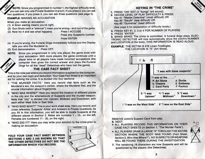 Electronic Detective Instructions - Page 3 of 11