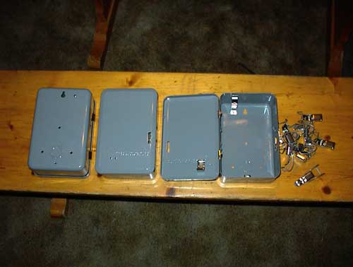 Electrical boxes and stainless steel latches