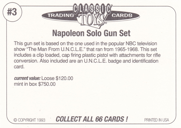 Back of Classic Toy Card number 03