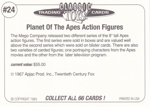 Back of Classic Toy Card number 24