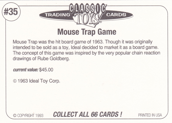Back of Classic Toy Card number 35
