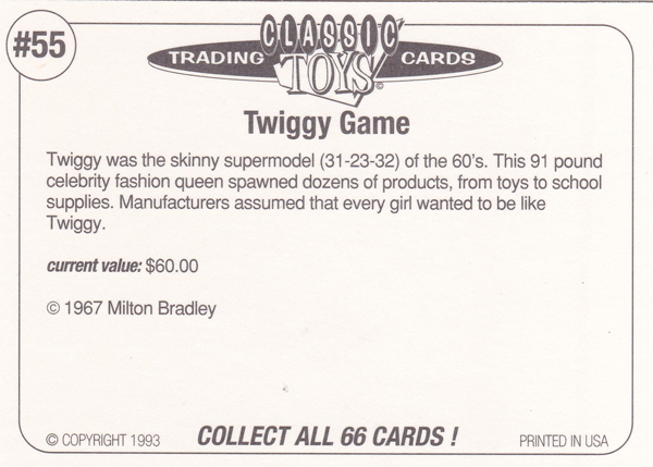 Back of Classic Toy Card number 55