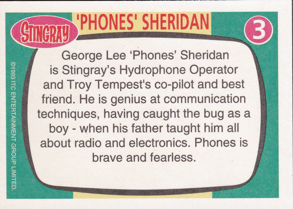 Back of Gerry Anderson Supermarionation Card number 03