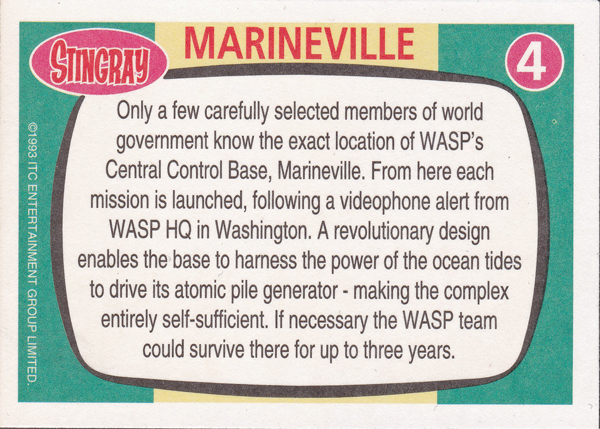 Back of Gerry Anderson Supermarionation Card number 04