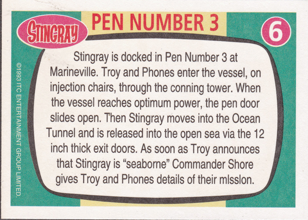 Back of Gerry Anderson Supermarionation Card number 06