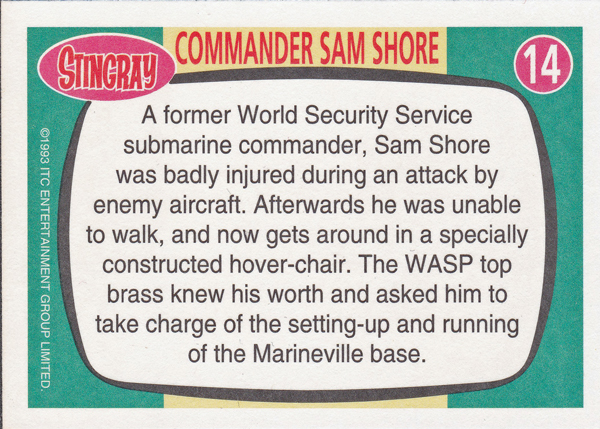 Back of Gerry Anderson Supermarionation Card number 14