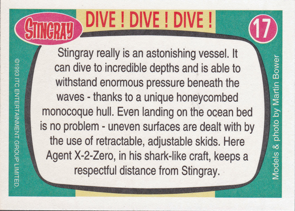 Back of Gerry Anderson Supermarionation Card number 17