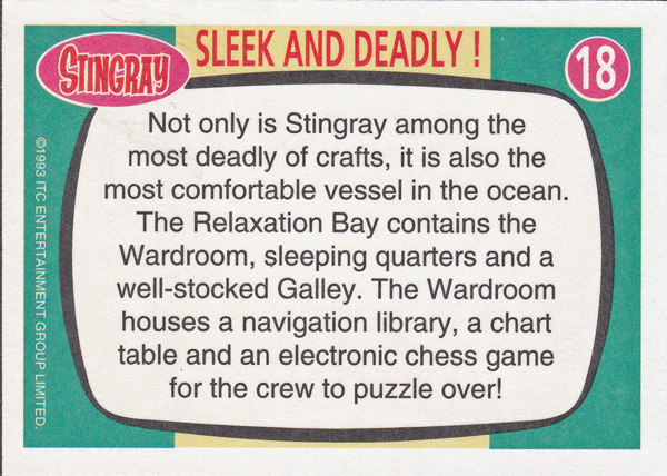 Back of Gerry Anderson Supermarionation Card number 18