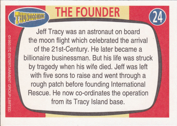 Back of Gerry Anderson Supermarionation Card number 24