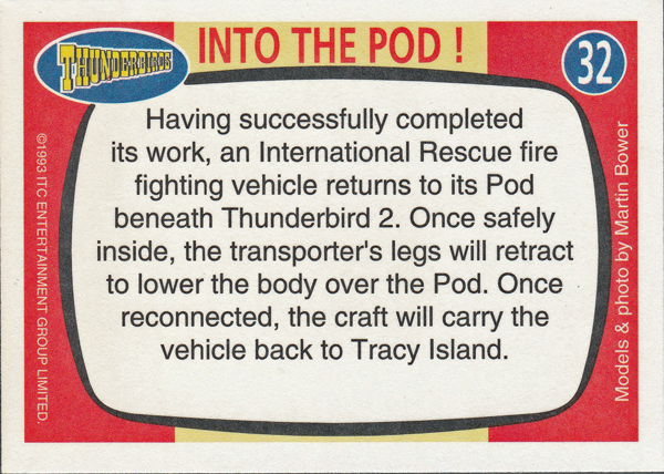 Back of Gerry Anderson Supermarionation Card number 32