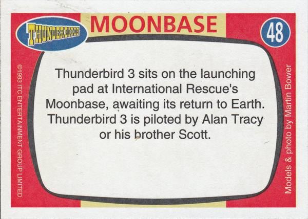 Back of Gerry Anderson Supermarionation Card number 48