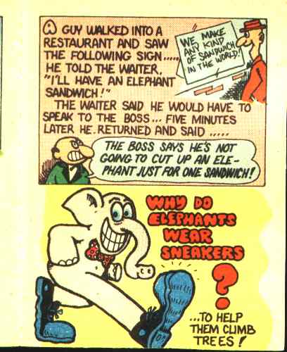 Joke page from Funny Li'l Joke Book Volume 23 of 44 - Elephant Jokes, No. 1