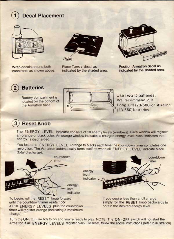Armatron Instructions - Page 2 of 6